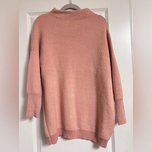 Black Tape_ Blush Pink Textured Knit Crewneck Sweater
